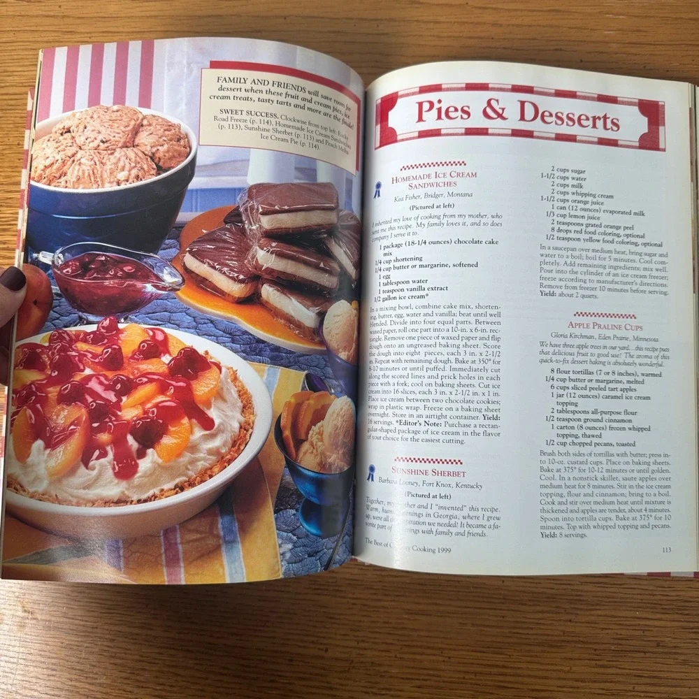 The Best of Country Cooking 1999 Reiman Publications Hardcover‎ Cookbook Gingham